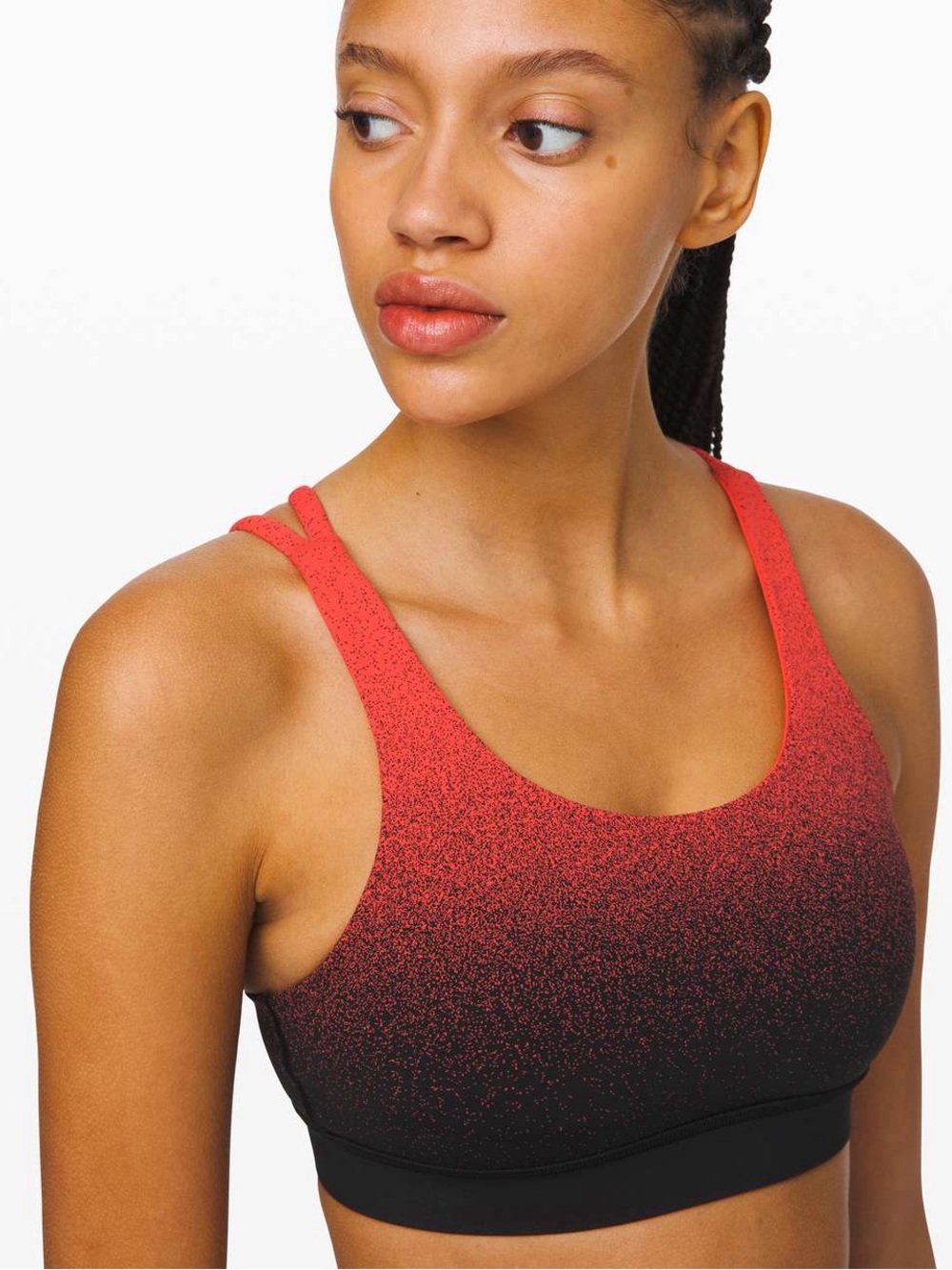 Lululemon Energy Bra Ombré Speckle Black Thermal Red Size 10